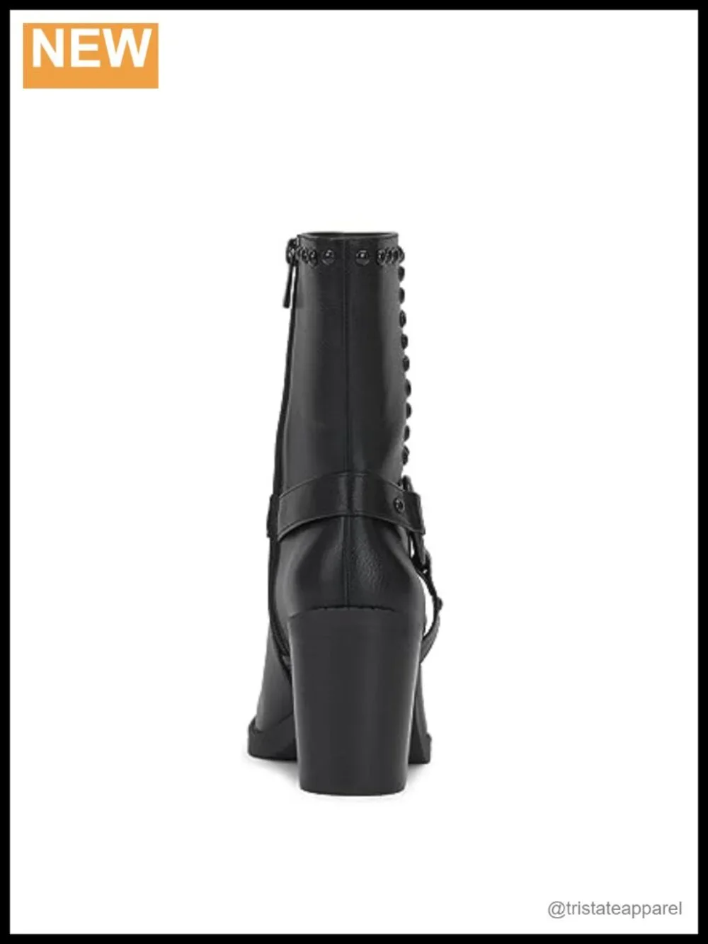 Faux Leather Pull-On Mid-Calf Fashion Boots Block Heel Round Toe